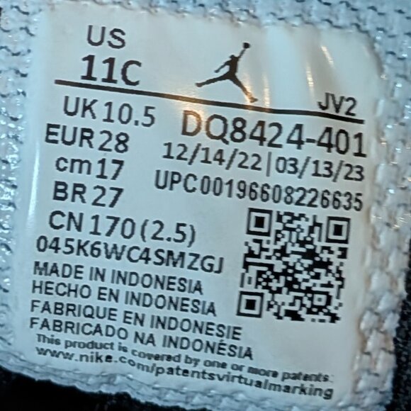 Nike Air Jordan 1 Mid Sneakers University Blue Shoes Little Kids 11C - Picture 7 of 7